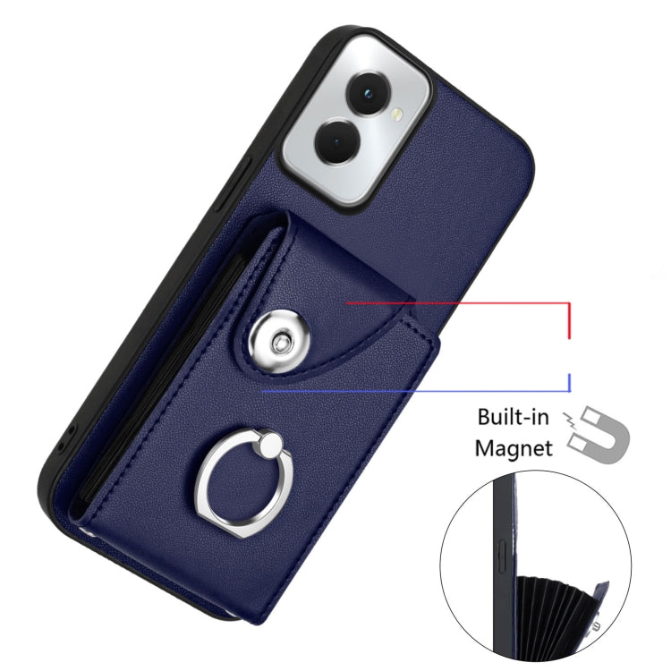 For Motorola Moto G Power 2024 5G Organ Card Bag Ring Holder Phone Case(Blue) - Motorola Cases by PMC Jewellery | Online Shopping South Africa | PMC Jewellery | Buy Now Pay Later Mobicred