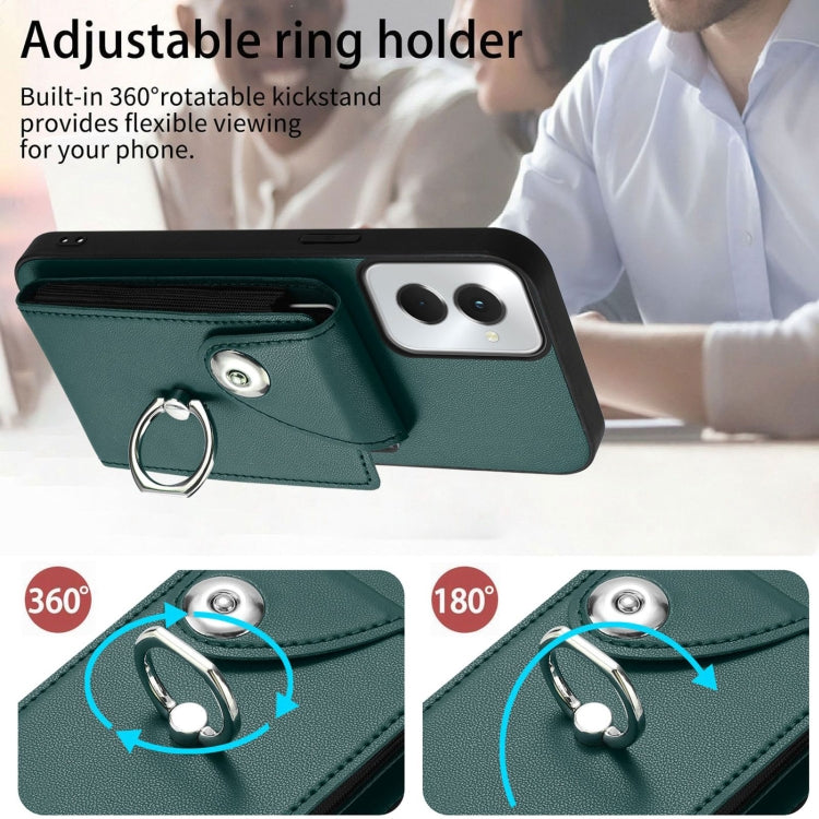 For Motorola Moto G Power 2024 5G Organ Card Bag Ring Holder Phone Case(Green) - Motorola Cases by PMC Jewellery | Online Shopping South Africa | PMC Jewellery | Buy Now Pay Later Mobicred
