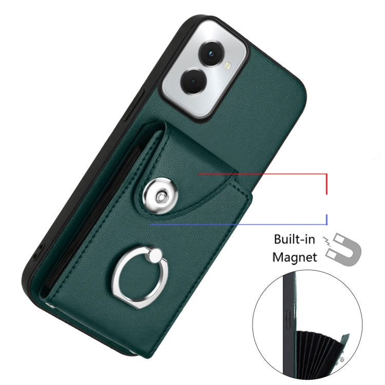 For Motorola Moto G Power 2024 5G Organ Card Bag Ring Holder Phone Case(Green) - Motorola Cases by PMC Jewellery | Online Shopping South Africa | PMC Jewellery | Buy Now Pay Later Mobicred