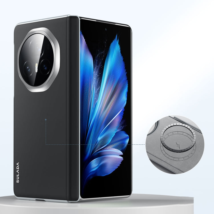 For Honor Magic V3 SULADA Skin Feel Liquid Leather Shockproof Phone Case(Black) - free shipping - PMC TechLife - Order now!