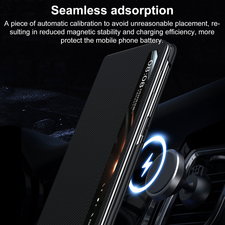 For Honor Magic V3 SULADA Kevlar 600D Texture Smart Window Leather Phone Case(Brown) - free shipping - PMC TechLife - Order now!