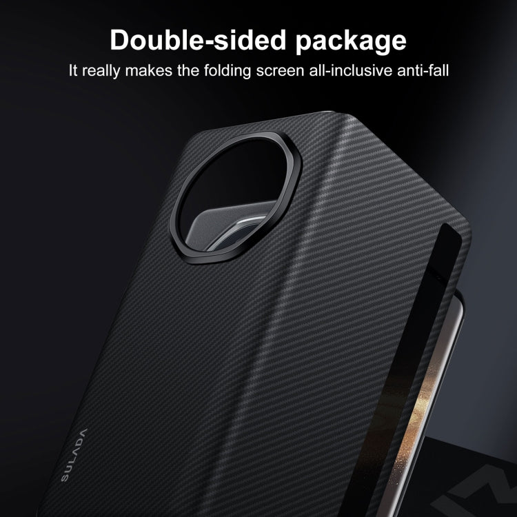 For Honor Magic V3 SULADA Kevlar 600D Texture Smart Window Leather Phone Case(Brown) - free shipping - PMC TechLife - Order now!