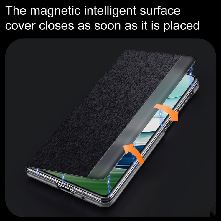 For Huawei Mate X5 / X3 SULADA Smart Series Wristband Holder Smart View Window Genuine Leather Phone Case(Brown) - free shipping - PMC TechLife - Order now!