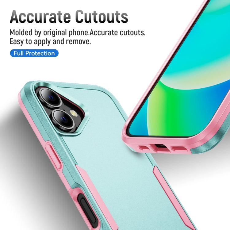 For iPhone 16 Plus Pioneer Armor Heavy Duty PC + TPU Phone Case(Green+Pink) - iPhone 16 Plus Cases by PMC Jewellery | Online Shopping South Africa | PMC Jewellery | Buy Now Pay Later Mobicred