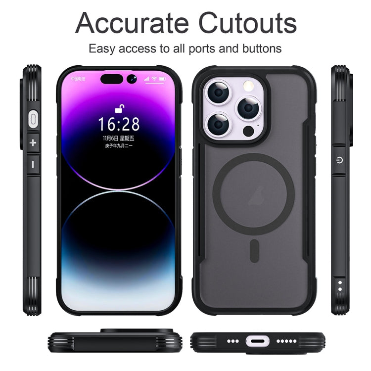 For iPhone 16 Plus Skin Feel Frosted MagSafe Magnetic PC Hybrid TPU Phone Case(Black) - iPhone 16 Plus Cases by PMC Jewellery | Online Shopping South Africa | PMC Jewellery | Buy Now Pay Later Mobicred