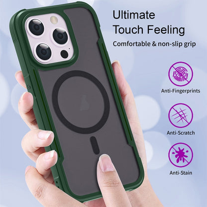 For iPhone 16 Pro Max Skin Feel Frosted MagSafe Magnetic PC Hybrid TPU Phone Case(Green) - iPhone 16 Pro Max Cases by PMC Jewellery | Online Shopping South Africa | PMC Jewellery | Buy Now Pay Later Mobicred