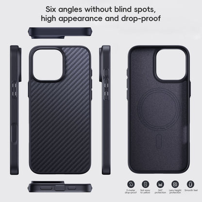 For iPhone 16 Pro Max Carbon Fiber Kevlar MagSafe Magnetic Phone Case(Black) - iPhone 16 Pro Max Cases by PMC Jewellery | Online Shopping South Africa | PMC Jewellery | Buy Now Pay Later Mobicred