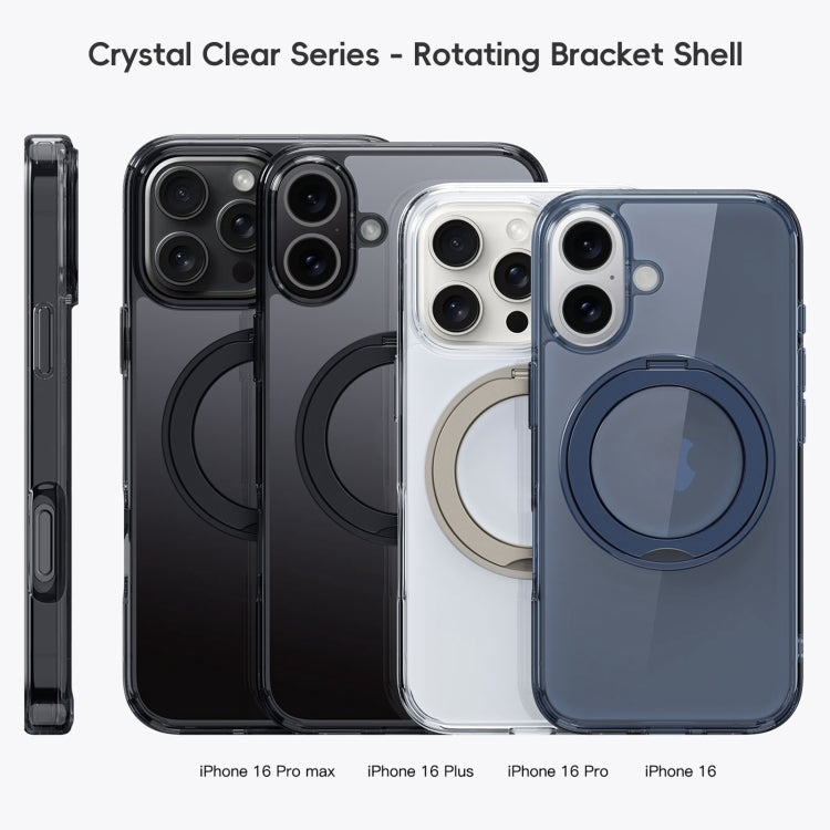 For iPhone 16 Pro Crystal Clear MagSafe Magnetic Holder Phone Case(Transparent Titanium Blue) - iPhone 16 Pro Cases by PMC Jewellery | Online Shopping South Africa | PMC Jewellery | Buy Now Pay Later Mobicred