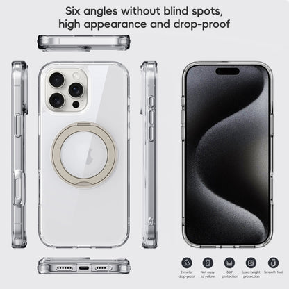 For iPhone 16 Pro Max Crystal Clear MagSafe Magnetic Holder Phone Case(Transparent Black) - iPhone 16 Pro Max Cases by PMC Jewellery | Online Shopping South Africa | PMC Jewellery | Buy Now Pay Later Mobicred