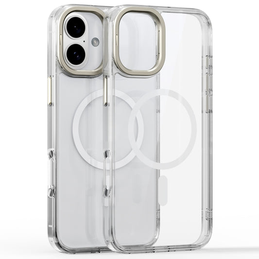 For iPhone 16 Mirror Crystal Clear Lens Holder MagSafe Magnetic Phone Case(Transparent) - iPhone 16 Cases by PMC Jewellery | Online Shopping South Africa | PMC Jewellery | Buy Now Pay Later Mobicred