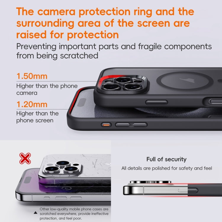 For iPhone 16 Fine Hole Frosted MagSafe Magnetic Phone Case(Black) - free shipping - PMC Jewellery - Order now!