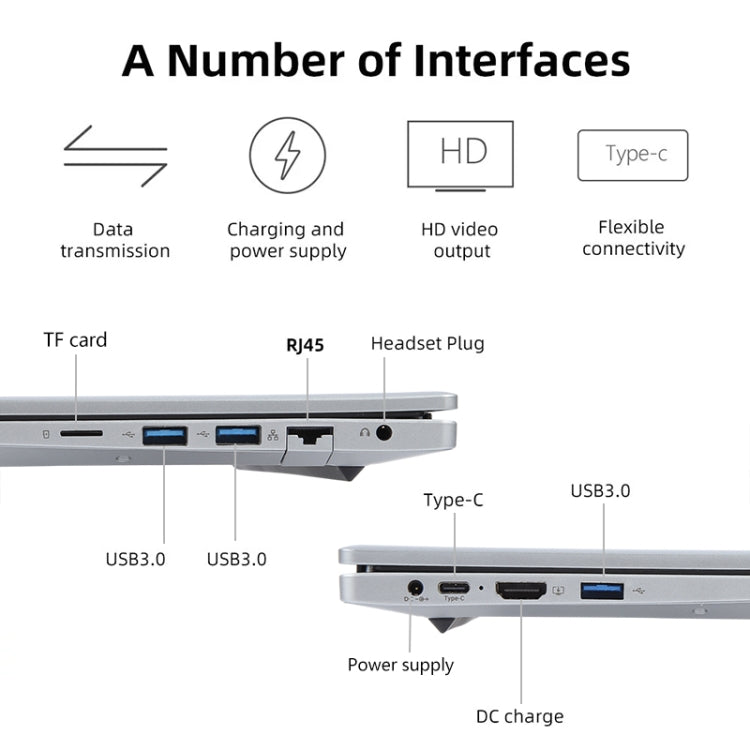 14 inch Windows 11 Laptop, 16GB+256GB, Gen 4th Intel Core i7 CPU, 180 Degree Rotation Axis(Silver) - Others by PMC Jewellery | Online Shopping South Africa | PMC Jewellery | Buy Now Pay Later Mobicred