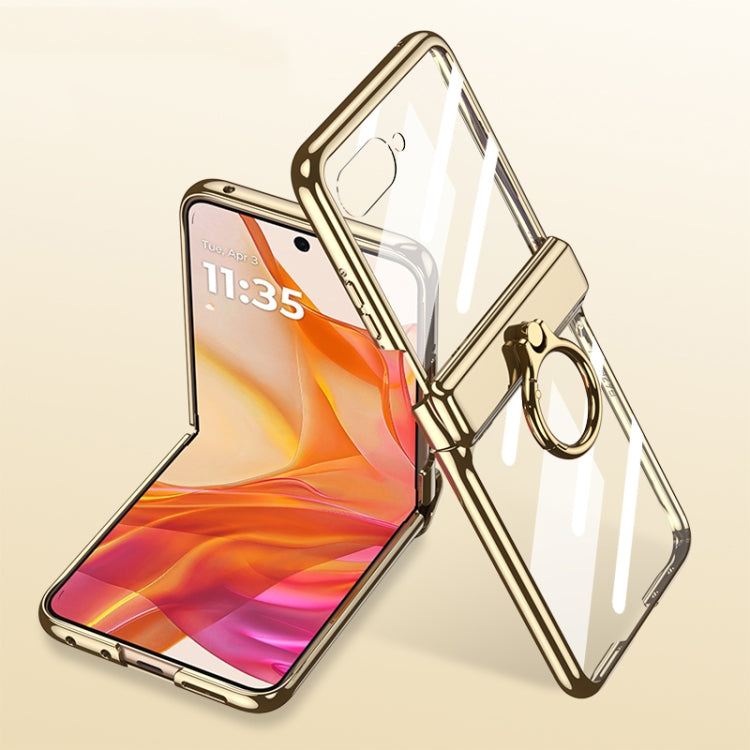 For Motorola Razr 50 GKK Integrated  Magnetic Folding Phantom Rotary Phone Case with Ring Holder(Champagne Gold) - free shipping - PMC Jewellery - Order now!