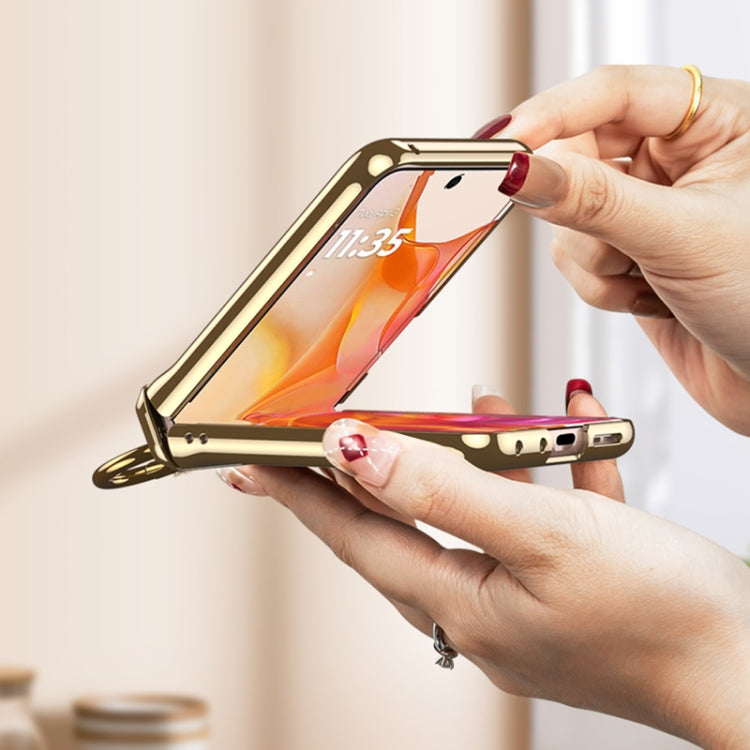 For Motorola Razr 50 GKK Integrated  Magnetic Folding Phantom Rotary Phone Case with Ring Holder(Champagne Gold) - free shipping - PMC Jewellery - Order now!