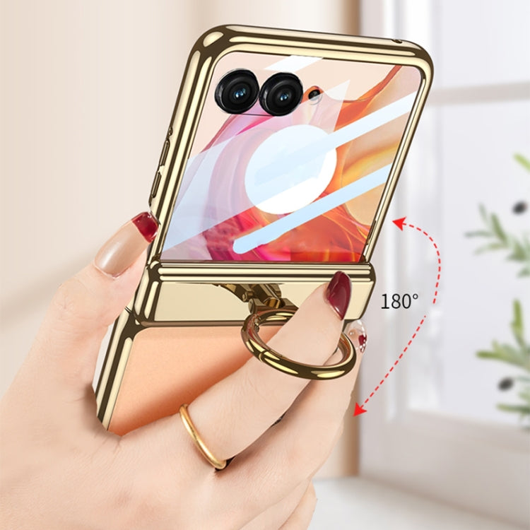 For Motorola Razr 50 GKK Integrated  Magnetic Folding Phantom Rotary Phone Case with Ring Holder(Champagne Gold) - free shipping - PMC Jewellery - Order now!