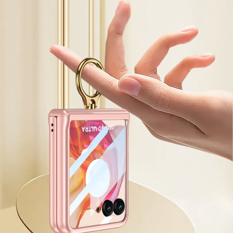For Motorola Razr 50 Ultra GKK Integrated Magnetic Hinged Flip Case with Ring Holder(Black) - free shipping - PMC Jewellery - Order now!
