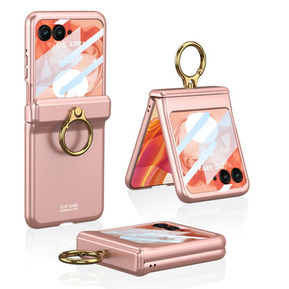 For Motorola Razr 50 GKK Integrated Magnetic Hinged Flip Case with Ring Holder(Pink) - Motorola Cases by GKK | Online Shopping South Africa | PMC Jewellery | Buy Now Pay Later Mobicred