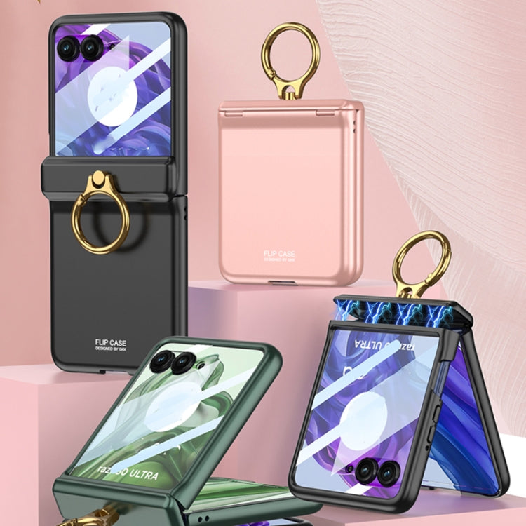 For Motorola Razr 50 GKK Integrated Magnetic Hinged Flip Case with Ring Holder(Pink) - free shipping - PMC Jewellery - Order now!