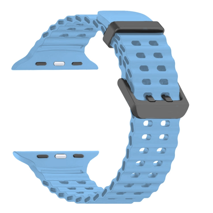 For Apple Watch SE 2023 44mm Ocean Dual-Row Hole Silicone Watch Band(Premium Blue) - free shipping - PMc TechLife - Order now!