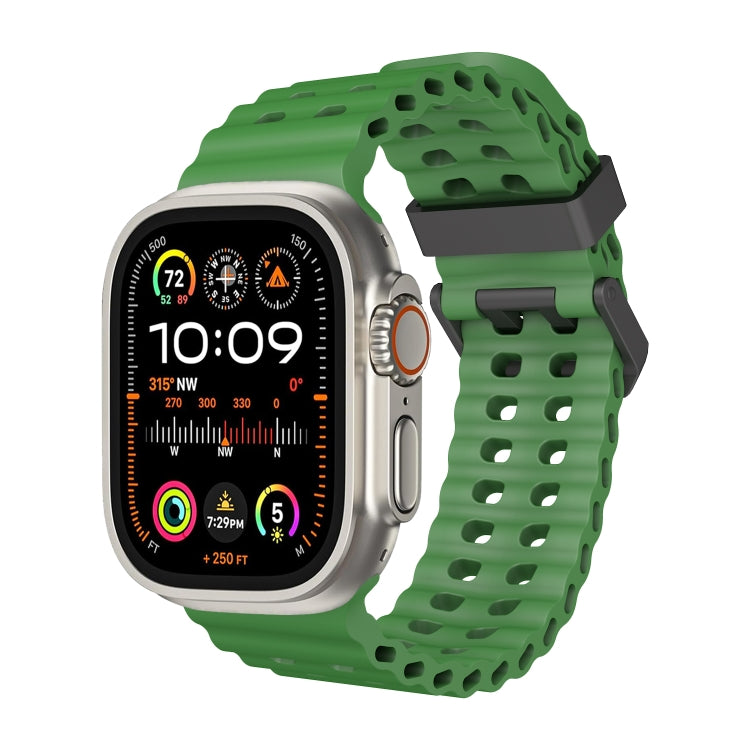 For Apple Watch Ultra 2 49mm Ocean Dual-Row Hole Silicone Watch Band(Alfalfa) - free shipping - PMc TechLife - Order now!