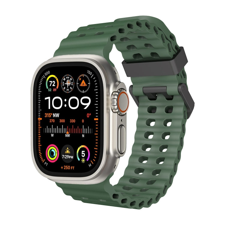 For Apple Watch Ultra 2 49mm Ocean Dual-Row Hole Silicone Watch Band(Forest Green) - free shipping - PMc TechLife - Order now!