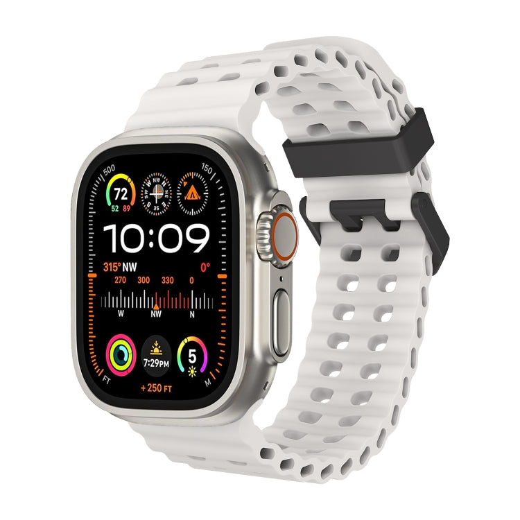 For Apple Watch Ultra 2 49mm Ocean Dual-Row Hole Silicone Watch Band(Starlight) - free shipping - PMc TechLife - Order now!