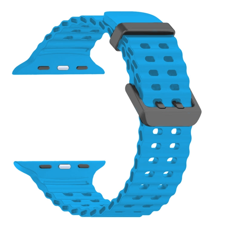 For Apple Watch Ultra 49mm Ocean Dual-Row Hole Silicone Watch Band(Blue) - free shipping - PMc TechLife - Order now!