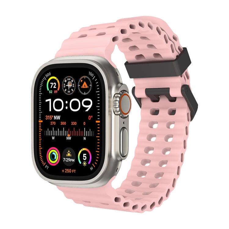For Apple Watch Ultra 49mm Ocean Dual-Row Hole Silicone Watch Band(Vintage Rose) - free shipping - PMc TechLife - Order now!