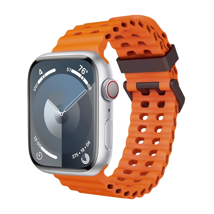 For Apple Watch Series 8 45mm Ocean Dual-Row Hole Silicone Watch Band(Orange) - free shipping - PMc TechLife - Order now!