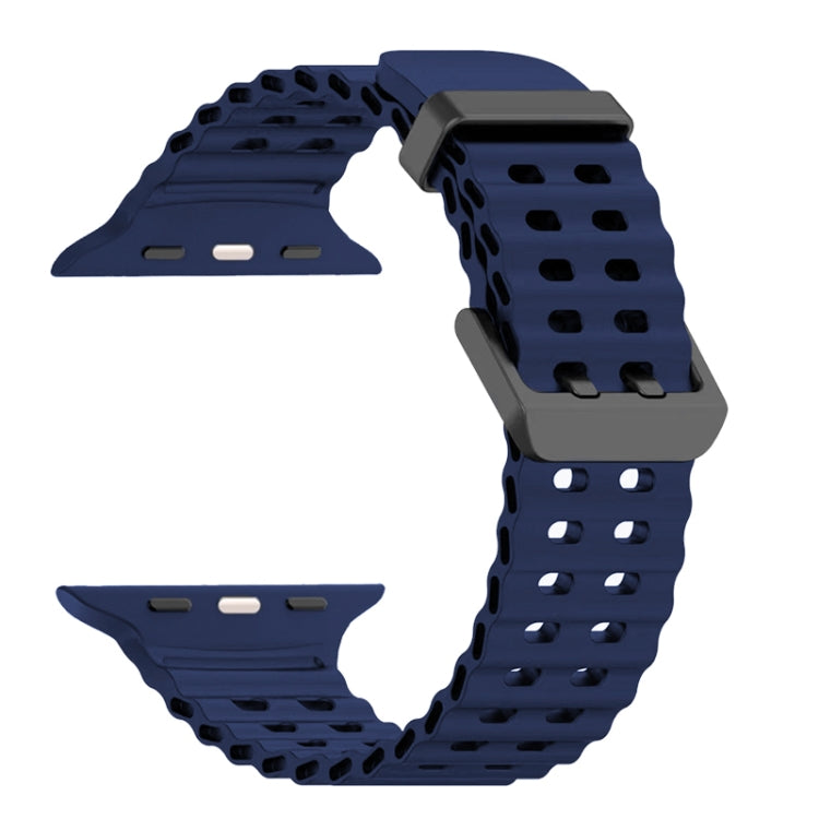For Apple Watch Series 6 44mm Ocean Dual-Row Hole Silicone Watch Band(Midnight Blue) - free shipping - PMc TechLife - Order now!