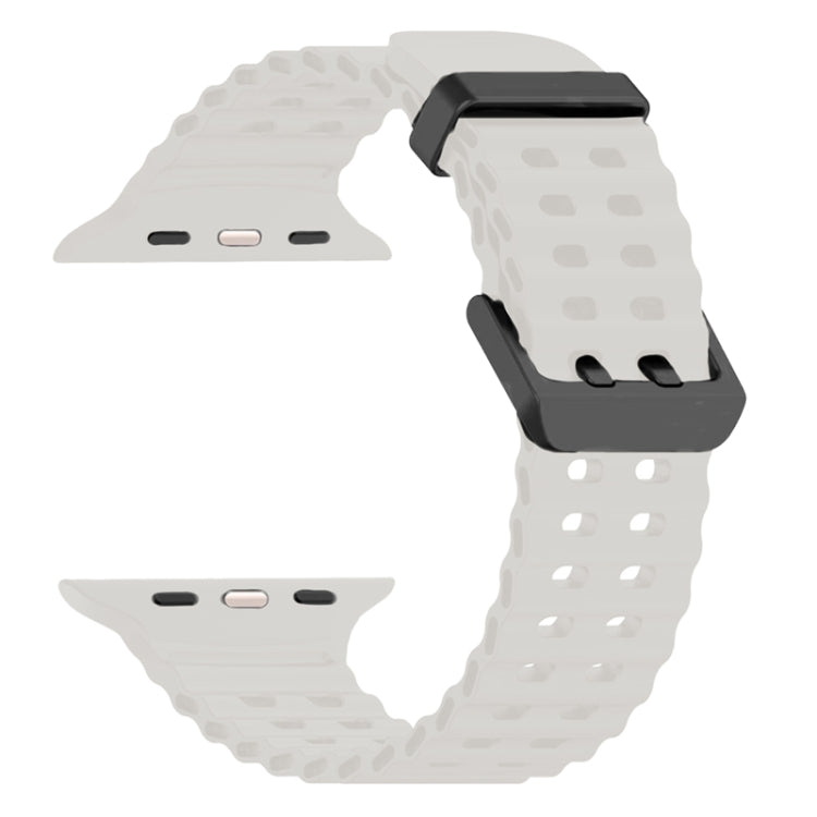 For Apple Watch Series 5 44mm Ocean Dual-Row Hole Silicone Watch Band(Starlight) - free shipping - PMc TechLife - Order now!
