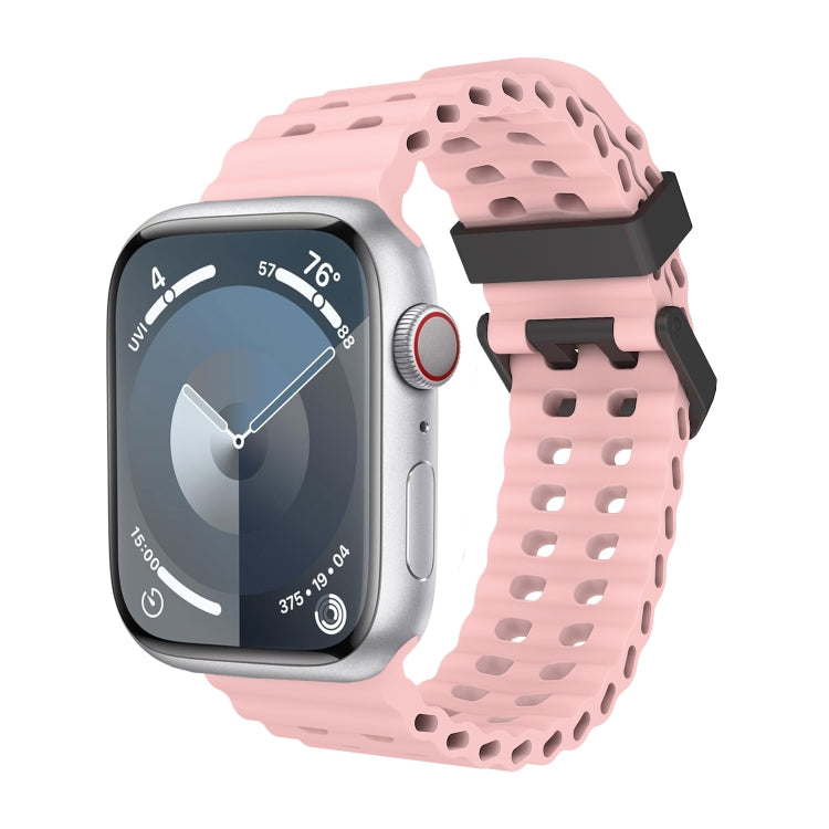 For Apple Watch Series 3 42mm Ocean Dual-Row Hole Silicone Watch Band(Vintage Rose) - free shipping - PMc TechLife - Order now!