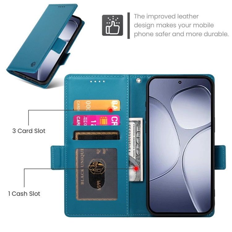 For Redmi K70 Ultra Side Buckle Magnetic Frosted Leather Phone Case(Blue) - Xiaomi Cases by PMC Jewellery | Online Shopping South Africa | PMC Jewellery | Buy Now Pay Later Mobicred