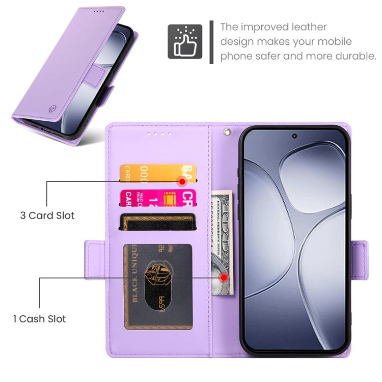 For Redmi K70 Ultra Side Buckle Magnetic Frosted Leather Phone Case(Purple) - Xiaomi Cases by PMC Jewellery | Online Shopping South Africa | PMC Jewellery | Buy Now Pay Later Mobicred