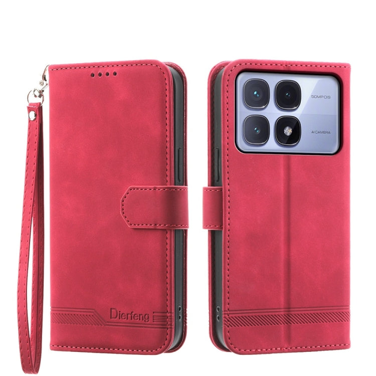 For Redmi K70 Ultra Dierfeng Dream Line TPU + PU Leather Phone Case(Red) - Xiaomi Cases by PMC Jewellery | Online Shopping South Africa | PMC Jewellery | Buy Now Pay Later Mobicred