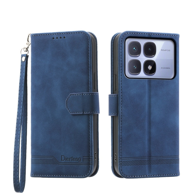 For Redmi K70 Ultra Dierfeng Dream Line TPU + PU Leather Phone Case(Blue) - Xiaomi Cases by PMC Jewellery | Online Shopping South Africa | PMC Jewellery | Buy Now Pay Later Mobicred