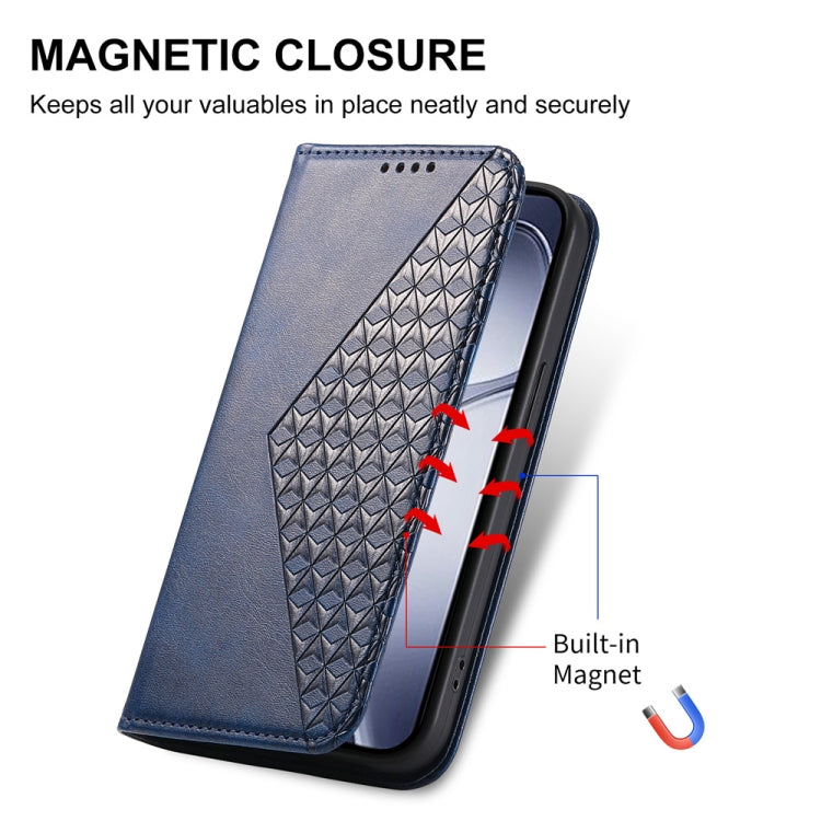 For Redmi K70 Ultra Cubic Grid Calf Texture Magnetic Leather Phone Case(Blue) - Xiaomi Cases by PMC Jewellery | Online Shopping South Africa | PMC Jewellery | Buy Now Pay Later Mobicred