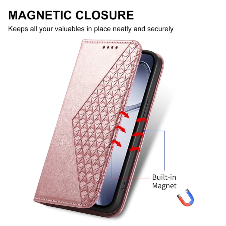 For Redmi K70 Ultra Cubic Grid Calf Texture Magnetic Leather Phone Case(Rose Gold) - Xiaomi Cases by PMC Jewellery | Online Shopping South Africa | PMC Jewellery | Buy Now Pay Later Mobicred