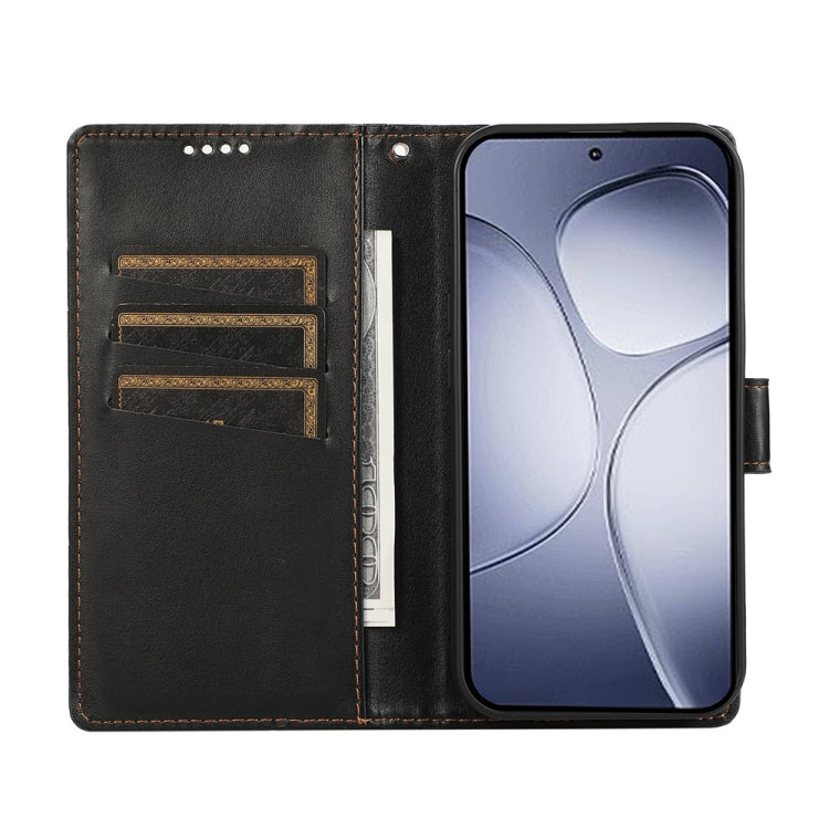 For Redmi K70 Ultra PU Genuine Leather Texture Embossed Line Phone Case(Black) - Xiaomi Cases by PMC Jewellery | Online Shopping South Africa | PMC Jewellery | Buy Now Pay Later Mobicred