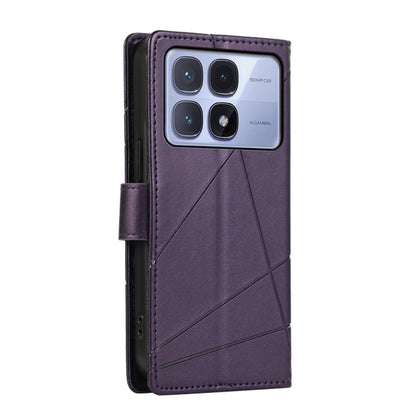 For Redmi K70 Ultra PU Genuine Leather Texture Embossed Line Phone Case(Purple) - Xiaomi Cases by PMC Jewellery | Online Shopping South Africa | PMC Jewellery | Buy Now Pay Later Mobicred