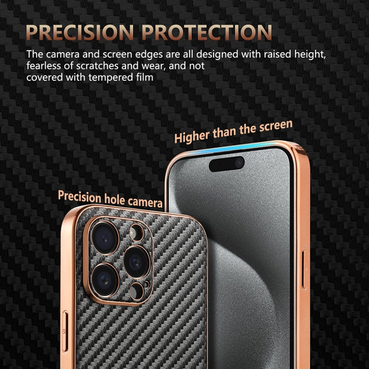 For iPhone 15 Pro Max AZNS Electroplated Edge Carbon Fiber Texture Phone Case(Green) - iPhone 15 Pro Max Cases by AZNS | Online Shopping South Africa | PMC Jewellery | Buy Now Pay Later Mobicred