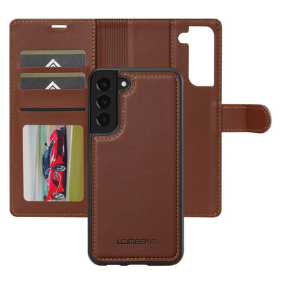 For Samsung Galaxy S22+ 5G LC.IMEEKE L2 Series Detachable Magsafe PU Phone Case with Lanyard(Brown) - Galaxy S22+ 5G Cases by LC.IMEEKE | Online Shopping South Africa | PMC Jewellery | Buy Now Pay Later Mobicred