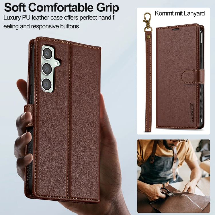 For Samsung Galaxy S23 FE 5G LC.IMEEKE L2 Series Detachable Magsafe PU Phone Case with Lanyard(Brown) - Galaxy S23 FE 5G Cases by LC.IMEEKE | Online Shopping South Africa | PMC Jewellery | Buy Now Pay Later Mobicred