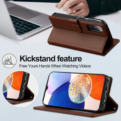 For Samsung Galaxy S20 FE 5G LC.IMEEKE L2 Series Detachable Magsafe PU Phone Case with Lanyard(Brown) - Galaxy Phone Cases by LC.IMEEKE | Online Shopping South Africa | PMC Jewellery | Buy Now Pay Later Mobicred