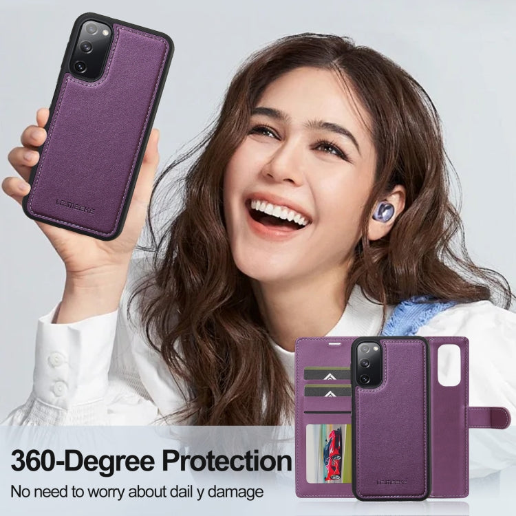 For Samsung Galaxy S20 FE 5G LC.IMEEKE L2 Series Detachable Magsafe PU Phone Case with Lanyard(Purple) - Galaxy Phone Cases by LC.IMEEKE | Online Shopping South Africa | PMC Jewellery | Buy Now Pay Later Mobicred