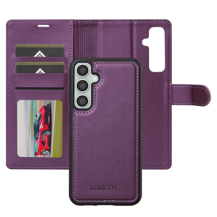 For Samsung Galaxy A55 5G LC.IMEEKE L2 Series Detachable Magsafe PU Phone Case with Lanyard(Purple) - Galaxy Phone Cases by LC.IMEEKE | Online Shopping South Africa | PMC Jewellery | Buy Now Pay Later Mobicred