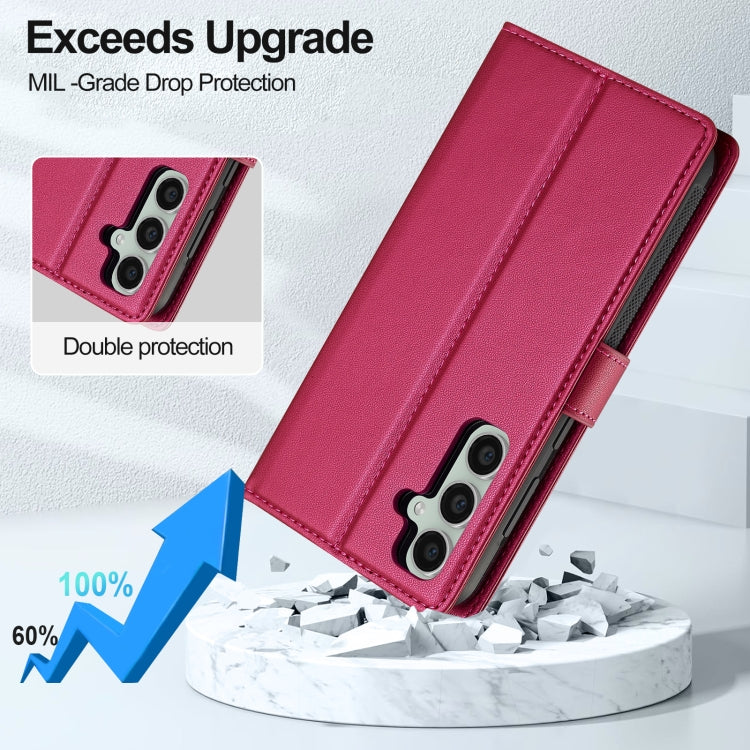 For Samsung Galaxy A55 5G LC.IMEEKE L2 Series Detachable Magsafe PU Phone Case with Lanyard(Red) - Galaxy Phone Cases by LC.IMEEKE | Online Shopping South Africa | PMC Jewellery | Buy Now Pay Later Mobicred