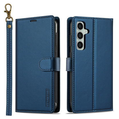 For Samsung Galaxy A35 5G LC.IMEEKE L2 Series Detachable Magsafe PU Phone Case with Lanyard(Blue) - Galaxy Phone Cases by LC.IMEEKE | Online Shopping South Africa | PMC Jewellery | Buy Now Pay Later Mobicred