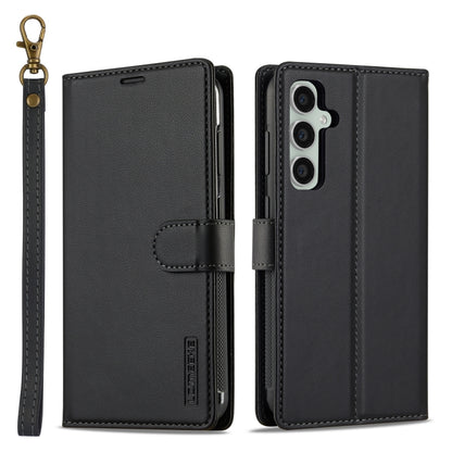 For Samsung Galaxy A15 4G / A15 5G LC.IMEEKE L2 Series Detachable Magsafe PU Phone Case with Lanyard(Black) - Galaxy Phone Cases by LC.IMEEKE | Online Shopping South Africa | PMC Jewellery | Buy Now Pay Later Mobicred