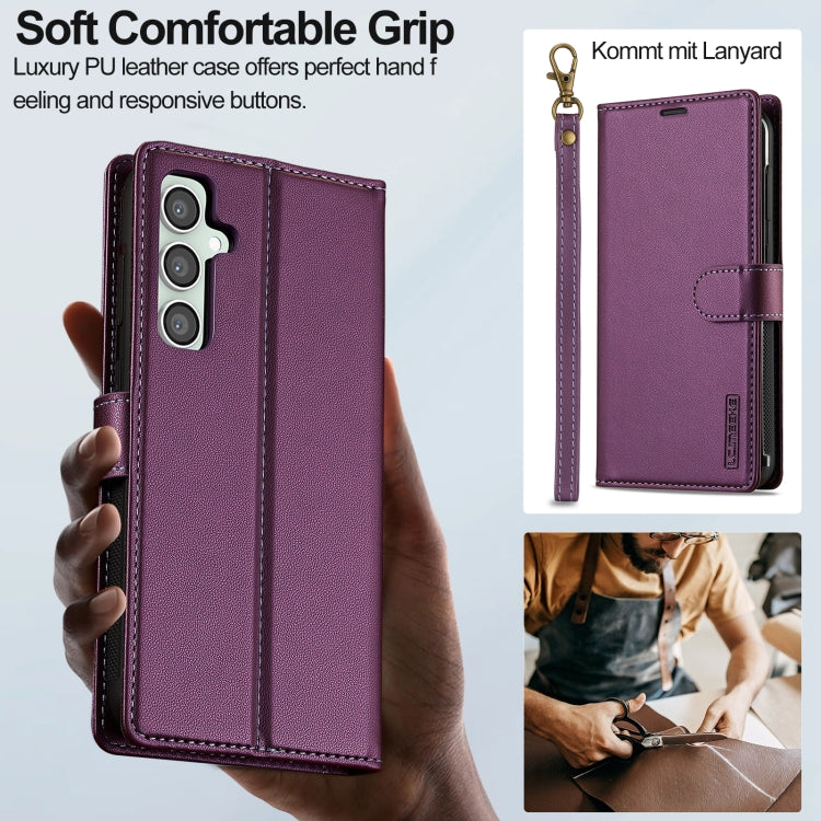 For Samsung Galaxy A15 4G / A15 5G LC.IMEEKE L2 Series Detachable Magsafe PU Phone Case with Lanyard(Purple) - Galaxy Phone Cases by LC.IMEEKE | Online Shopping South Africa | PMC Jewellery | Buy Now Pay Later Mobicred